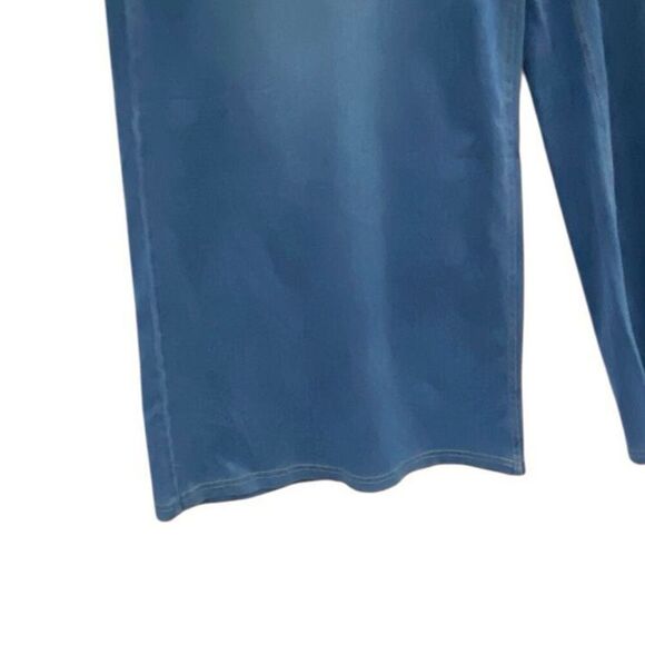 Halara Flex Denim Wide Leg Pants 3X Blue Stretch Athleisure Cropped Lightweight - Picture 3 of 7